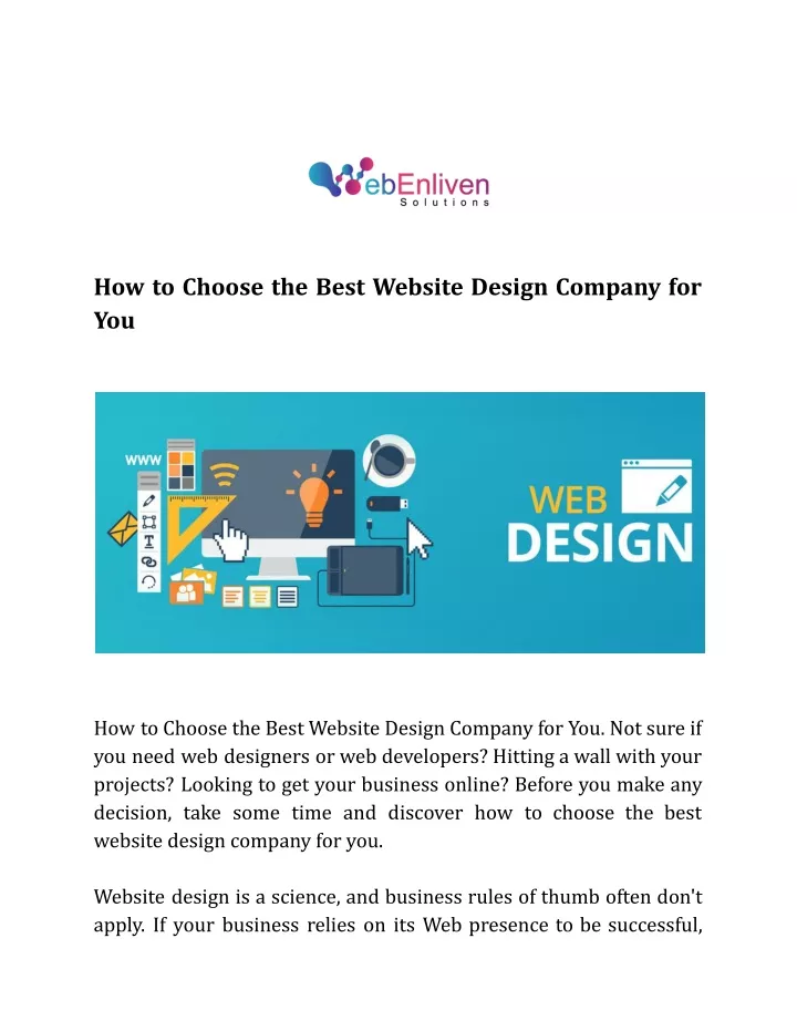 how to choose the best website design company