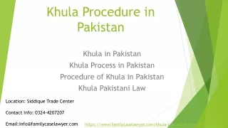 khula procedure in pakistan