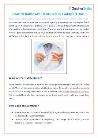 how reliable are dentures in today s time
