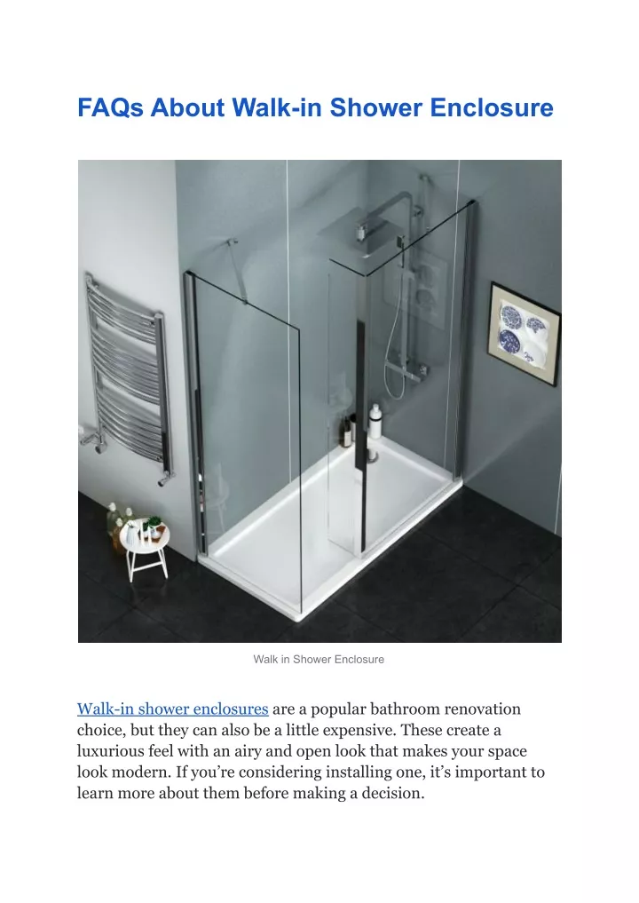 faqs about walk in shower enclosure