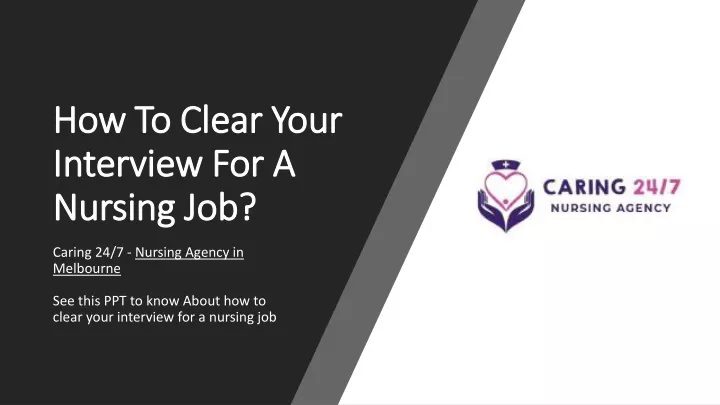 how to clear your interview for a nursing job