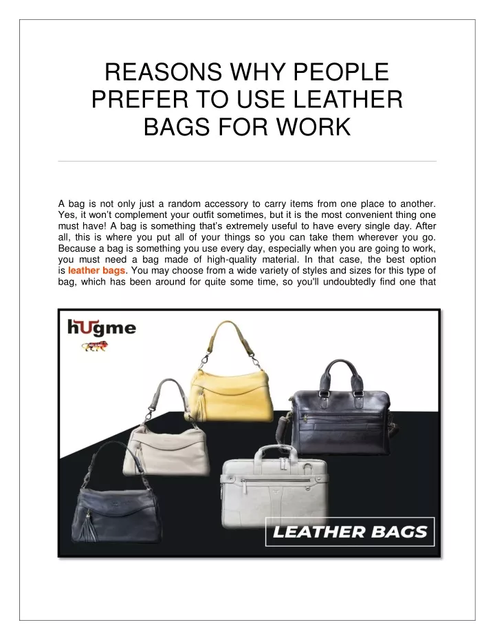 reasons why people prefer to use leather bags