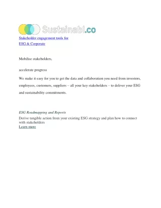 stakeholder engagement tools for esg corporate