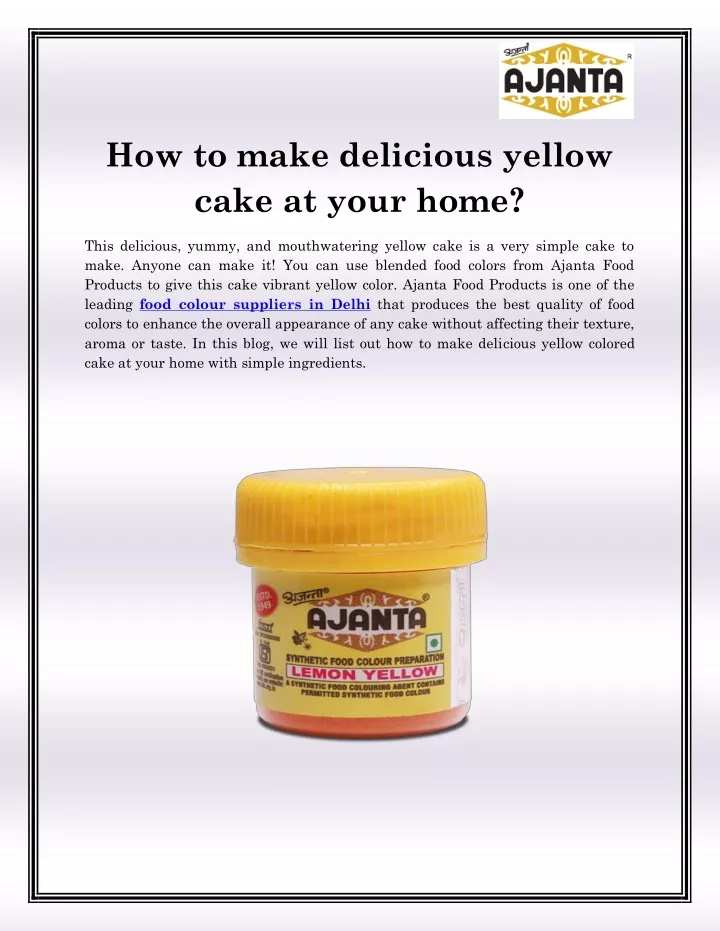 how to make delicious yellow cake at your home