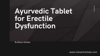 Ayurvedic Tablet for Erectile Dysfunction