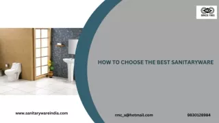 How to Choose The Best Sanitary Ware