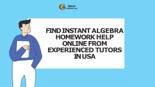 Find Instant Algebra Homework Help Online From Experienced Tutors