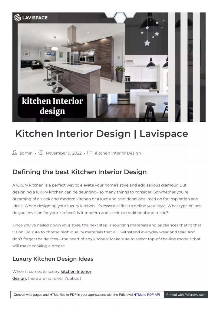 kitchen interior design lavispace