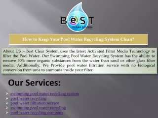pool water filtration service