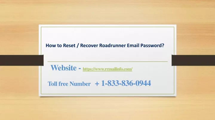 how to reset recover roadrunner email password