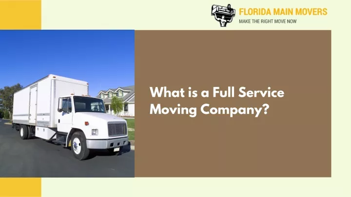 what is a full service moving company