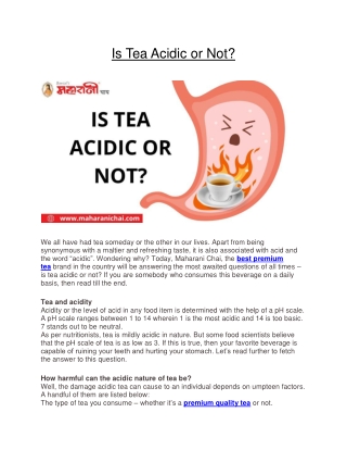 Is Tea Acidic or Not