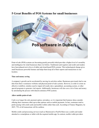 5 great benefits of pos systems for small