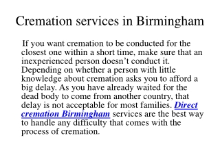 Direct Cremation Birmingham