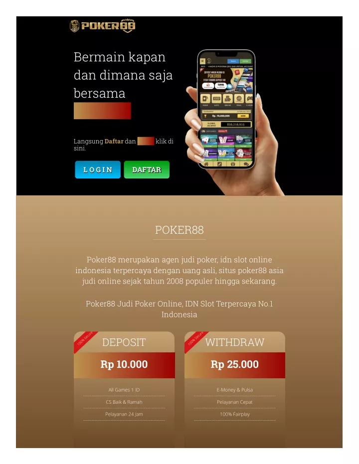 bermain kapan dan dimana saja bersama poker88