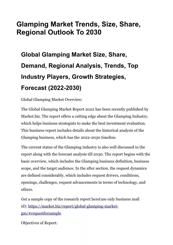 glamping market trends size share regional