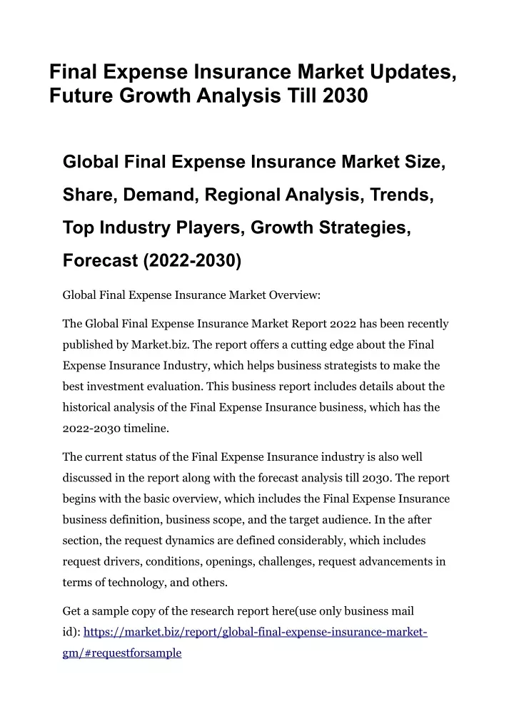 final expense insurance market updates future