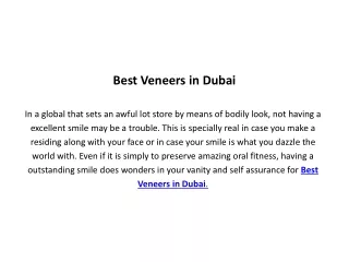 Best Veneers in Dubai