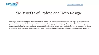 Six Benefits of Professional Web Design