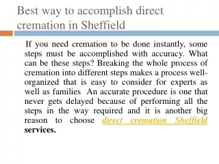 Significance of Direct Cremation Sheffield