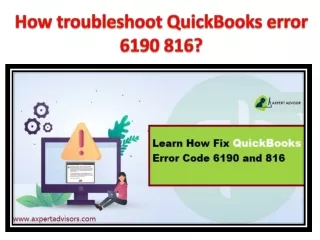how troubleshoot quickbooks error 6190 816