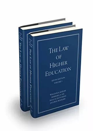 DOWNLOA T  The Law of Higher Education