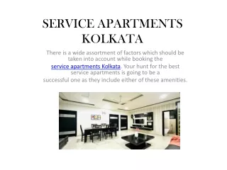 Service Apartment in Kolkata