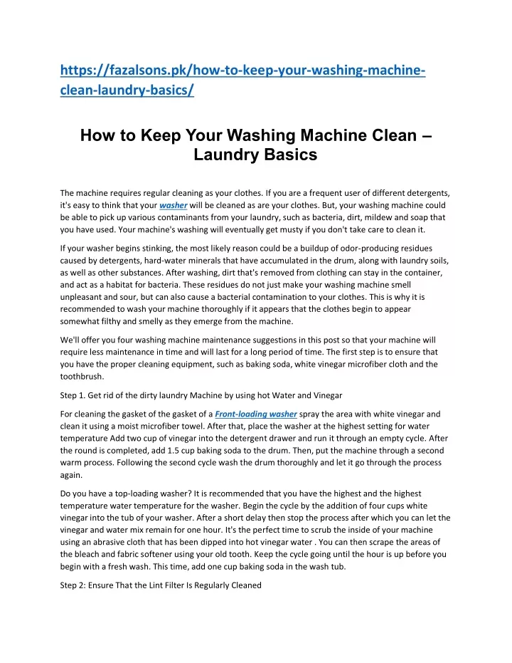 https fazalsons pk how to keep your washing