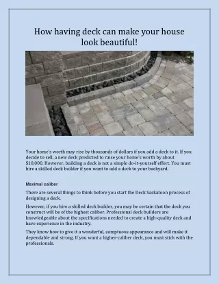 how having deck can make your house look beautiful