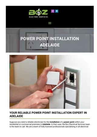 Power Point Installation Adelaide