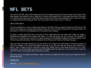 nfl bets