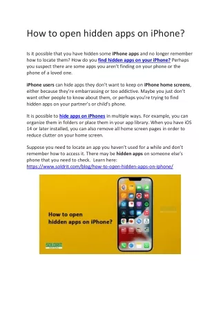 how to open hidden apps on iphone