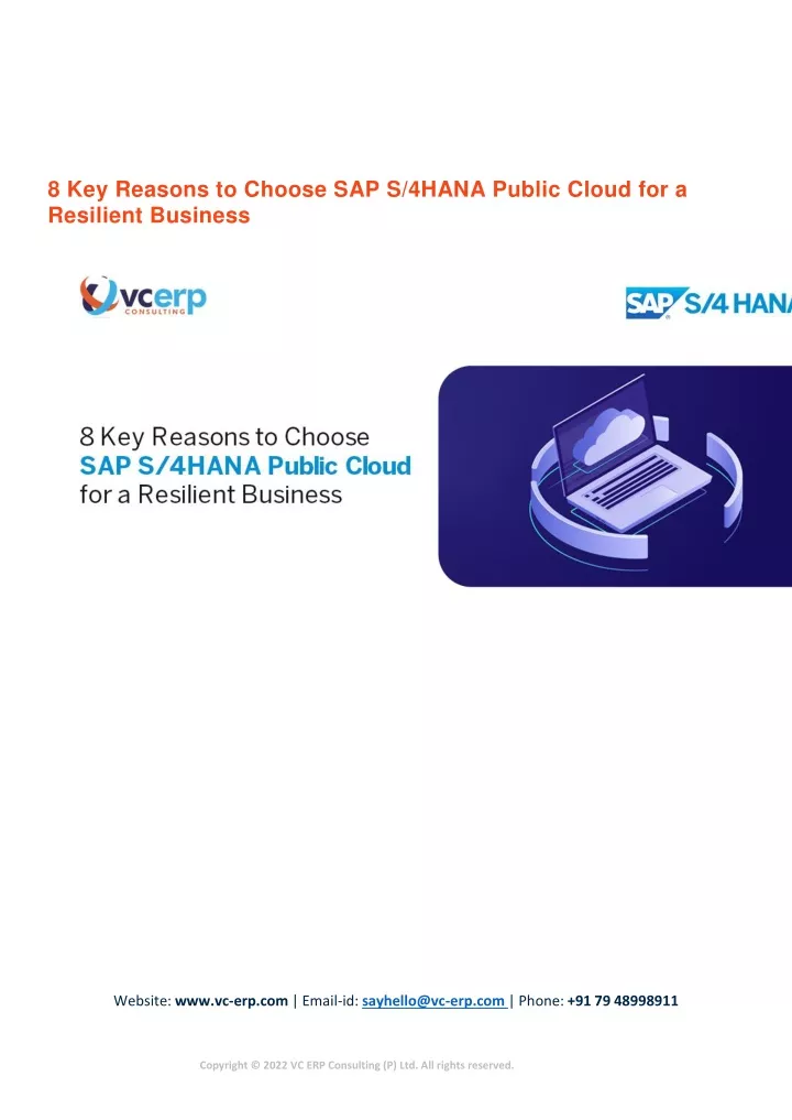 8 key reasons to choose sap s 4hana public cloud