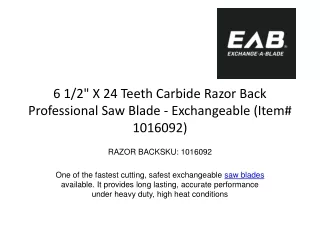 Carbide Razor Back Professional Saw Blade