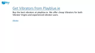 get vibrators from playblue ie