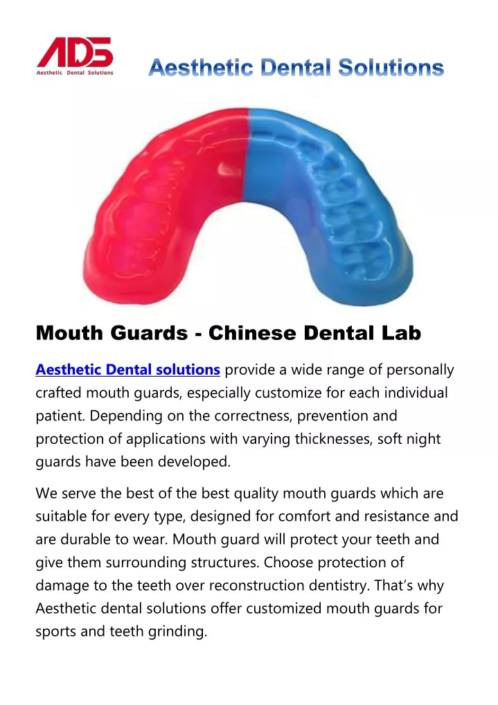 mouth guards chinese dental lab aesthetic dental
