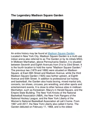 Madison Square Garden Limo Service
