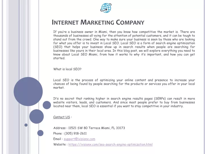 internet marketing company