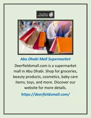 Abu Dhabi Mall Supermarket | Deerfieldsmall.com
