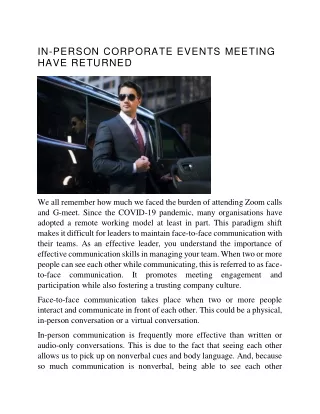 Limo Service for Corporate events and meetings in New York