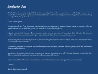 signification reve