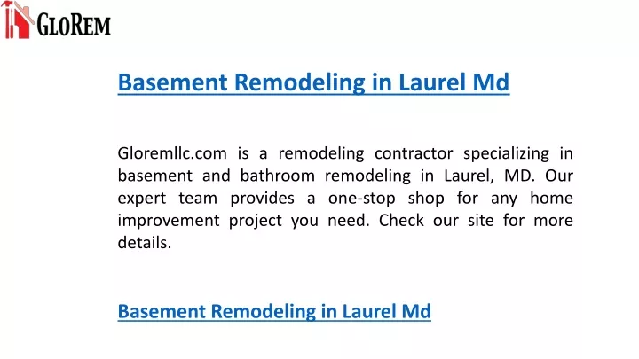 basement remodeling in laurel md