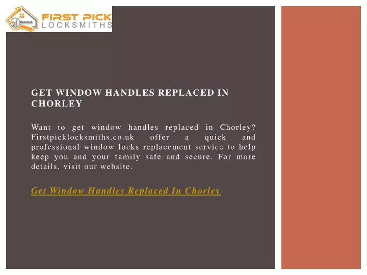 get window handles replaced in chorley