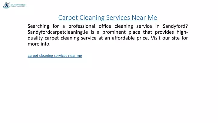 carpet cleaning services near me