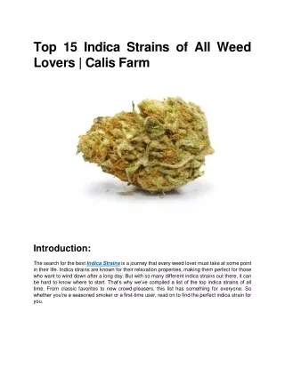 Top 15 Indica Strains of All Weed Lovers