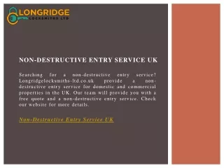 Non-destructive Entry Service Uk  Longridgelocksmiths-ltd.co.uk