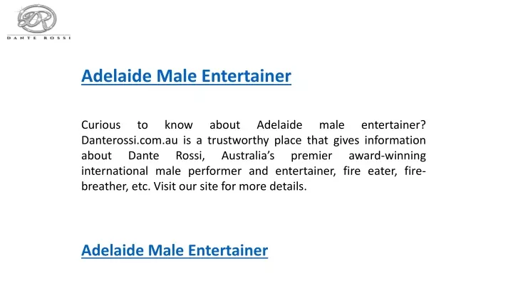 adelaide male entertainer