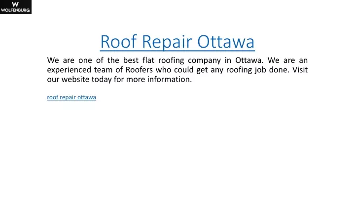 roof repair ottawa