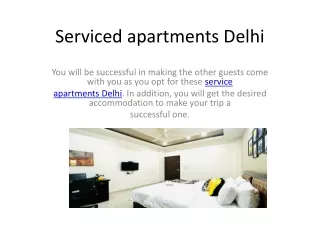 Service Apartments in Delhi