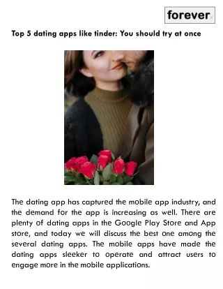 top 5 dating apps like tinder you should